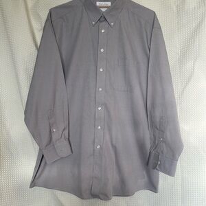Roundtree & Yorke Gold Label Light Gray Micro-Check Dress Shirt